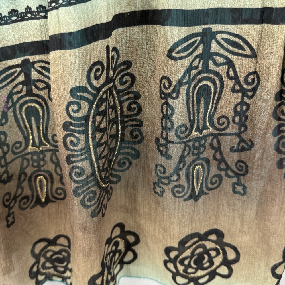 Agaci-too Teal Brown Y2K Tank Top Boho Whimsygoth Witchy Retro Sexy Size S - Picture 8 of 11